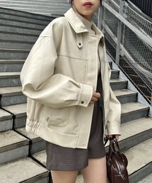 Chico | 【2024AW/カタログ掲載】フェイクレザーミドルルーズジャケット(その他アウター)
