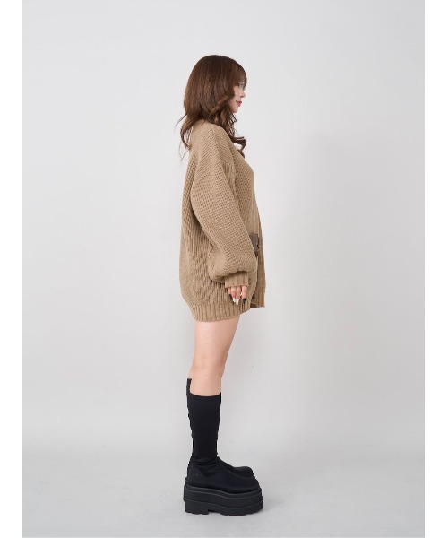 Darich（ダーリッチ）の「レザーコンビオーバーカーディガン