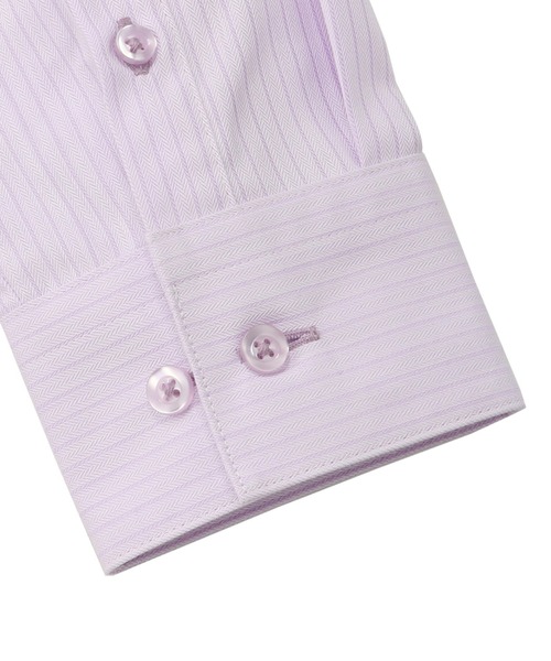 TOKYO SHIRTS（トウキョウシャツ）の「透け防止 形態安定ノーアイロン レギュラー 長袖ビジネスワイシャツ（ビジネスシャツ・レディース・パープル・XS/S/M/L/LL/XL）」の4枚目の写真