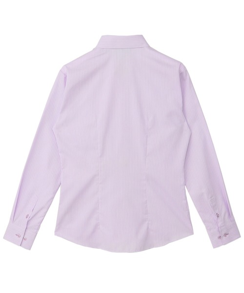 TOKYO SHIRTS（トウキョウシャツ）の「透け防止 形態安定ノーアイロン レギュラー 長袖ビジネスワイシャツ（ビジネスシャツ・レディース・パープル・XS/S/M/L/LL/XL）」の2枚目の写真