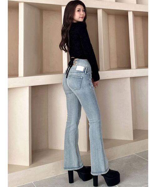 GYDA（ジェイダ）の「BACK リボンラメシャギーショートニットトップス（ニット/セーター・レディース・ブラック/ピンク/ライトグレー・FREE）」の20枚目の写真