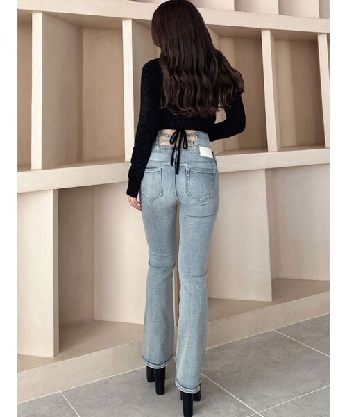 GYDA（ジェイダ）の「BACK リボンラメシャギーショートニットトップス（ニット/セーター・レディース・ブラック/ピンク/ライトグレー・FREE）」の21枚目の写真