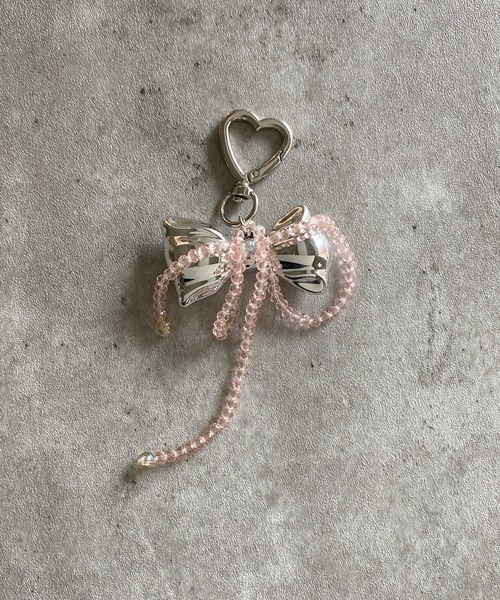 poiregnee（ポワニェ）の「［select］リボンチャーム（キーホルダー・レディース・ホワイト系1/クリア/ブラック系2/シルバー系1/ピンク系2/ブラック系1・FREE）」の4枚目の写真