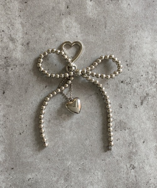 poiregnee（ポワニェ）の「［select］リボンチャーム（キーホルダー・レディース・ホワイト系1/クリア/ブラック系2/シルバー系1/ピンク系2/ブラック系1・FREE）」の5枚目の写真