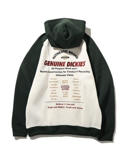 ムータマリン　スリーブロゴ　ライン切替パーカー　バックデザイン　裏起毛　ワッペン セール】【GENUINE DICKIES/ジェニュインディッキーズ】 裏起毛 バック