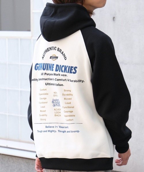 Dickies(ディッキーズ)の「【GENUINE DICKIES/ジェニュインディッキーズ】 裏起毛 バック デザイン ラグラン プルオーバー パーカー(パーカー・メンズ・ブラック/ブルー/グリーン・M/L/XL)」の5枚目の写真