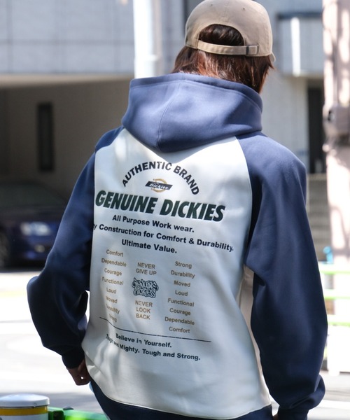 Dickies(ディッキーズ)の「【GENUINE DICKIES/ジェニュインディッキーズ】 裏起毛 バック デザイン ラグラン プルオーバー パーカー(パーカー・メンズ・ブラック/ブルー/グリーン・M/L/XL)」の12枚目の写真