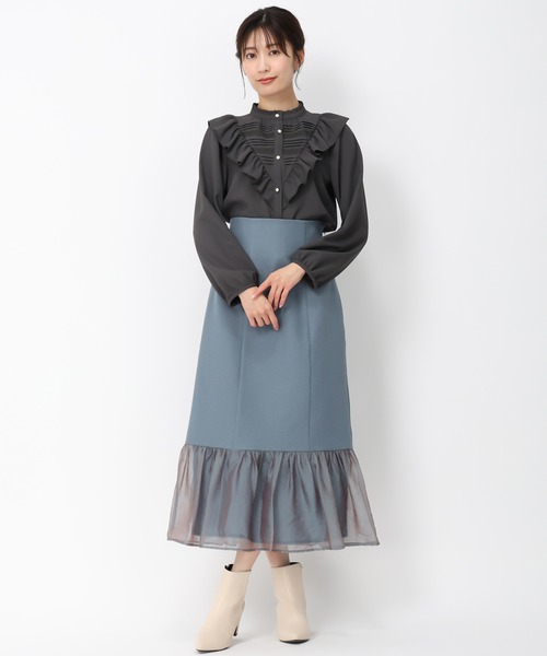 MISCH MASCH(ミッシュマッシュ)の「ピンタックレースフリルブラウス/MM448102(シャツ/ブラウス・レディース・ブラック/グレー/ホワイト・フリ-)」の17枚目の写真