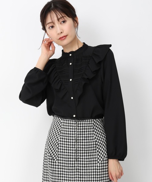 MISCH MASCH(ミッシュマッシュ)の「ピンタックレースフリルブラウス/MM448102(シャツ/ブラウス・レディース・ブラック/グレー/ホワイト・フリ-)」の18枚目の写真