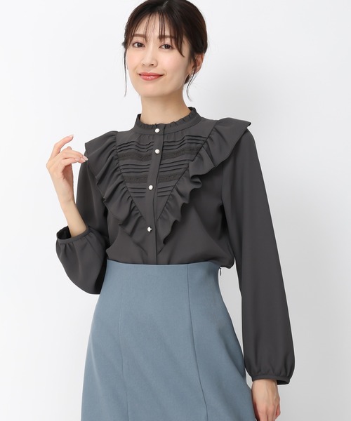 セール】ピンタックレースフリルブラウス/MM448102（シャツ/ブラウス