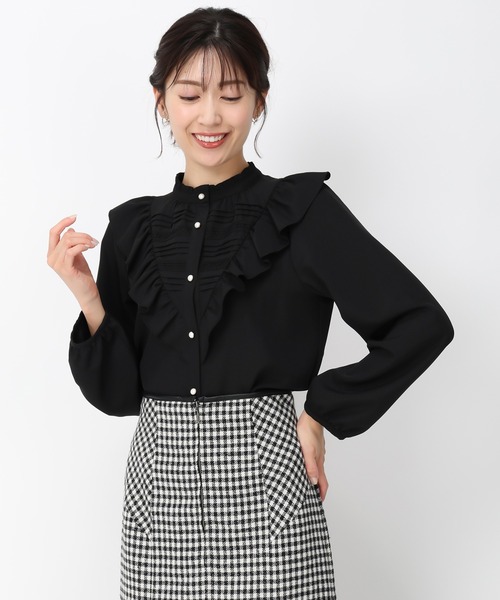 MISCH MASCH(ミッシュマッシュ)の「ピンタックレースフリルブラウス/MM448102(シャツ/ブラウス・レディース・ブラック/グレー/ホワイト・フリ-)」の22枚目の写真