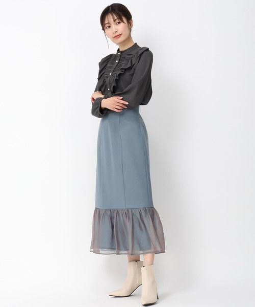 MISCH MASCH(ミッシュマッシュ)の「ピンタックレースフリルブラウス/MM448102(シャツ/ブラウス・レディース・ブラック/グレー/ホワイト・フリ-)」の8枚目の写真