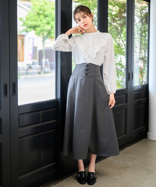 セール】ピンタックレースフリルブラウス/MM448102（シャツ/ブラウス