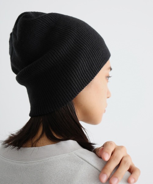 hellam(へラム)の「アルパカタッチ ニットビーニー(ニットキャップ/ビーニー・レディース・アイボリー/ブラック/チャコール・FREE)」の10枚目の写真