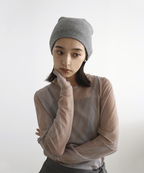 hellam(へラム)の「アルパカタッチ ニットビーニー(ニットキャップ/ビーニー・レディース・アイボリー/ブラック/チャコール・FREE)」の16枚目の写真