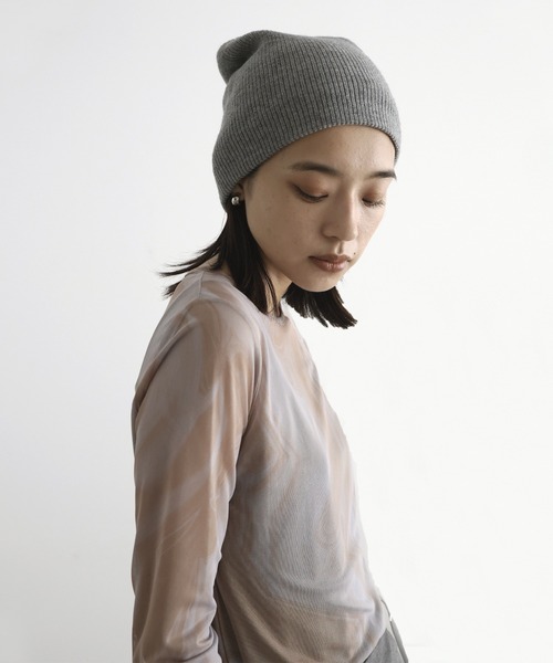 hellam(へラム)の「アルパカタッチ ニットビーニー(ニットキャップ/ビーニー・レディース・アイボリー/ブラック/チャコール・FREE)」の17枚目の写真