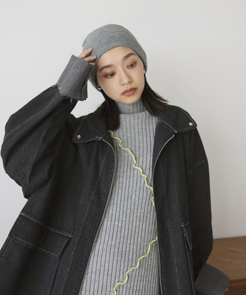 hellam(へラム)の「アルパカタッチ ニットビーニー(ニットキャップ/ビーニー・レディース・アイボリー/ブラック/チャコール・FREE)」の21枚目の写真