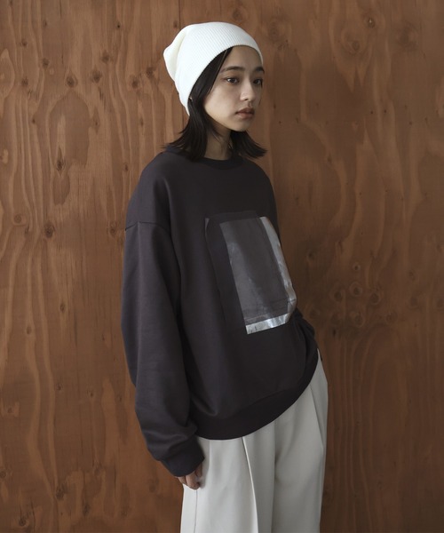 hellam(へラム)の「アルパカタッチ ニットビーニー(ニットキャップ/ビーニー・レディース・アイボリー/ブラック/チャコール・FREE)」の7枚目の写真