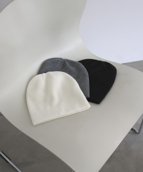 hellam(へラム)の「アルパカタッチ ニットビーニー(ニットキャップ/ビーニー・レディース・アイボリー/ブラック/チャコール・FREE)」の22枚目の写真