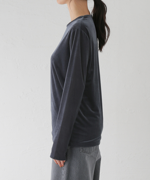 journal standard L'essage（ジャーナルスタンダードレサージュ）の「《追加2》ベロアプルオーバー（Tシャツ/カットソー・レディース・ネイビー/ブラウン系その他・FREE）」の15枚目の写真