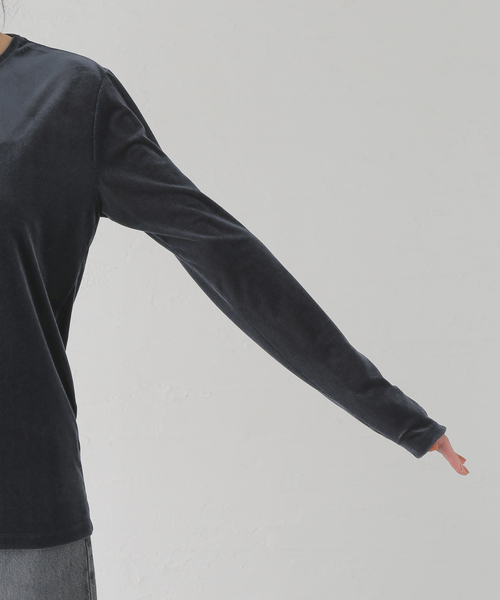 journal standard L'essage（ジャーナルスタンダードレサージュ）の「《追加2》ベロアプルオーバー（Tシャツ/カットソー・レディース・ネイビー/ブラウン系その他・FREE）」の19枚目の写真