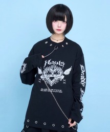 はうるず hauls ご主人様リードBIGロンTEE Tシャツ ホワイト ご主人様リードBIGロンTEE | Hauls