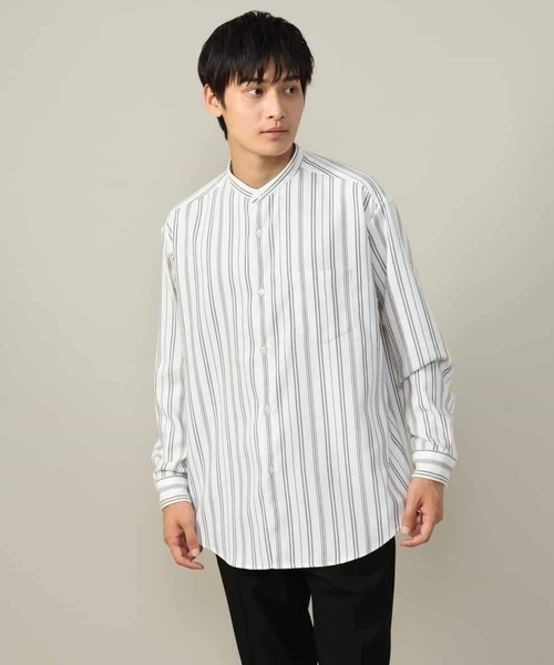 a.v.v（アーヴェヴェ）の「【即サマ見え】ランダムストライプ柄 起毛シャツ（シャツ/ブラウス・メンズ・ホワイト/チャコールグレー・44/50/48/46）」の22枚目の写真