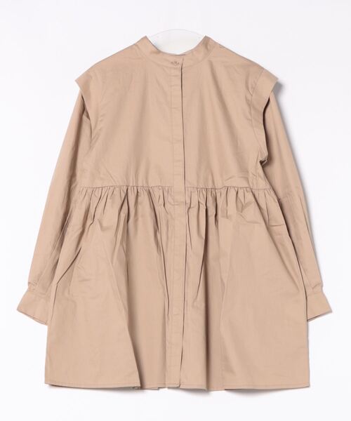 美品 kubo san made スタンドカラーチュニックブラウス ブラウン系 3600024Y0163_x1_a020.jpg