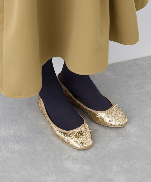 ROPE' PICNIC（ロペピクニック）の「【AIRina/エアリーナ】軽くてやわらかいグリッターバレエシューズ（バレエシューズ・レディース・ブラック系その他2/シルバー/ゴールド・L/M/S）」の6枚目の写真