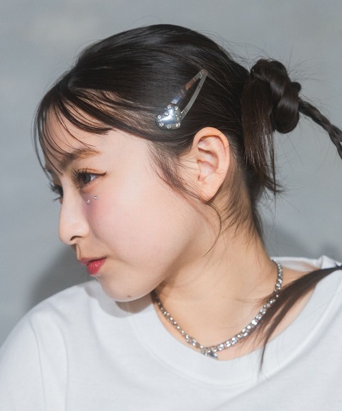 repipi armario（レピピ アルマリオ）の「ハート2Pパッチンピン（ヘアピン・キッズ・シルバー系2/シルバー系1・FREE）」の2枚目の写真