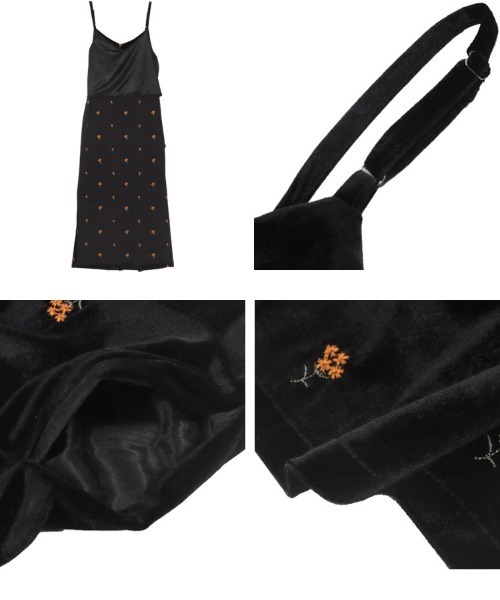 KOBE LETTUCE（コウベレタス）の「刺繍ベロアワンピース（ワンピース・レディース・アイボリー/ブラック/ダークブラウン・M）」の12枚目の写真