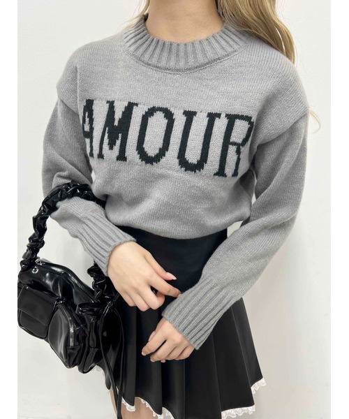 PHILLY（フィリー）の「【PHILLY】AMOURロゴジャガードニット（ニット/セーター・レディース・ネイビー/ホワイト/グレー・FREE）」の14枚目の写真