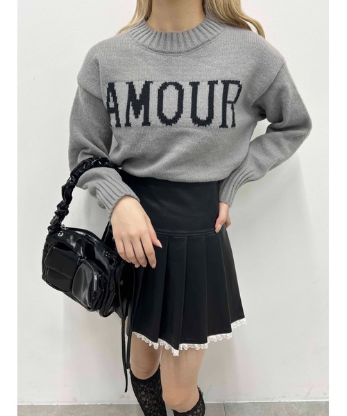 PHILLY（フィリー）の「【PHILLY】AMOURロゴジャガードニット（ニット/セーター・レディース・ネイビー/ホワイト/グレー・FREE）」の15枚目の写真