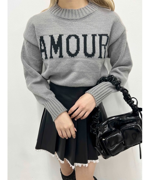 PHILLY（フィリー）の「【PHILLY】AMOURロゴジャガードニット（ニット/セーター・レディース・ネイビー/ホワイト/グレー・FREE）」の16枚目の写真