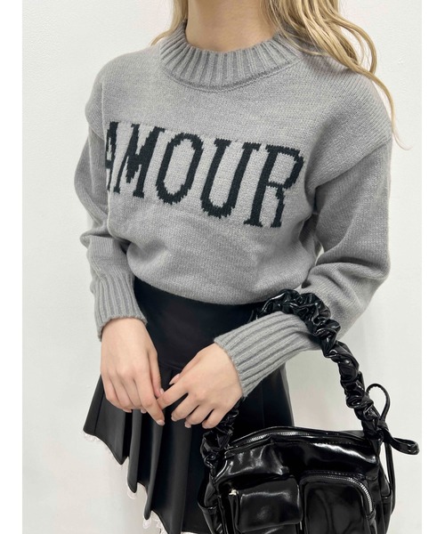 PHILLY（フィリー）の「【PHILLY】AMOURロゴジャガードニット（ニット/セーター・レディース・ネイビー/ホワイト/グレー・FREE）」の17枚目の写真