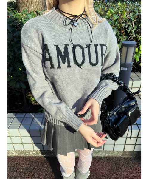 PHILLY（フィリー）の「【PHILLY】AMOURロゴジャガードニット（ニット/セーター・レディース・ネイビー/ホワイト/グレー・FREE）」の11枚目の写真