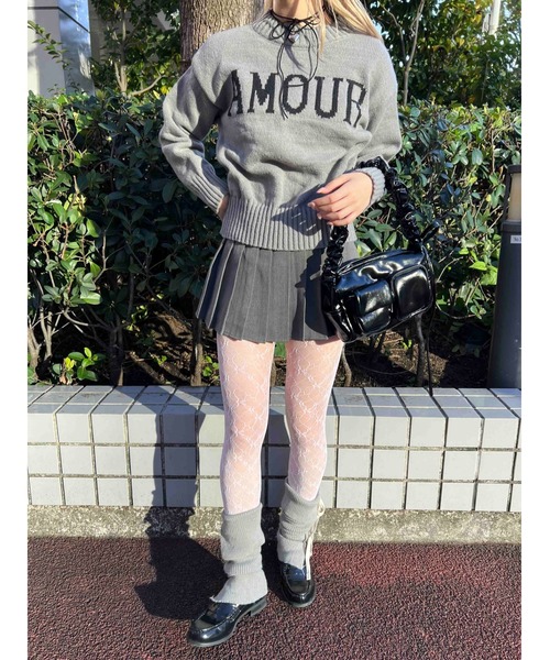 PHILLY（フィリー）の「【PHILLY】AMOURロゴジャガードニット（ニット/セーター・レディース・ネイビー/ホワイト/グレー・FREE）」の12枚目の写真