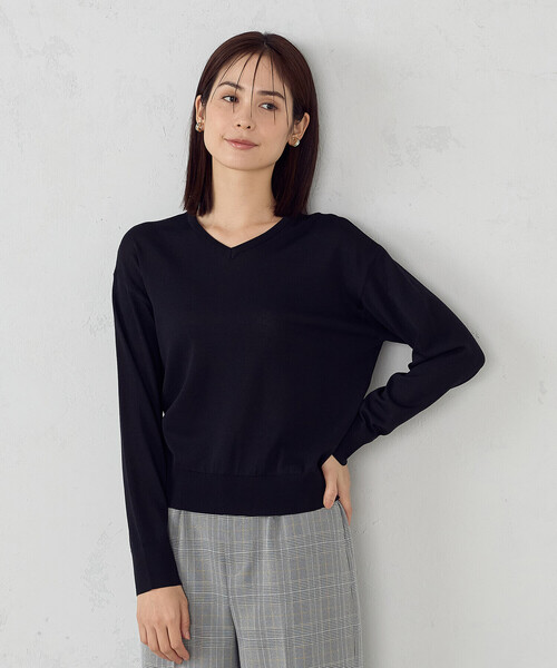 COMME CA ISM(コムサイズム)の「【ウォッシャブル・UVカット】ベーシック 2WAYニット(ニット/セーター・レディース・ネイビー/ミント/ライトグレー/ブラック・MEDIUM/LARGE)」の1枚目の写真