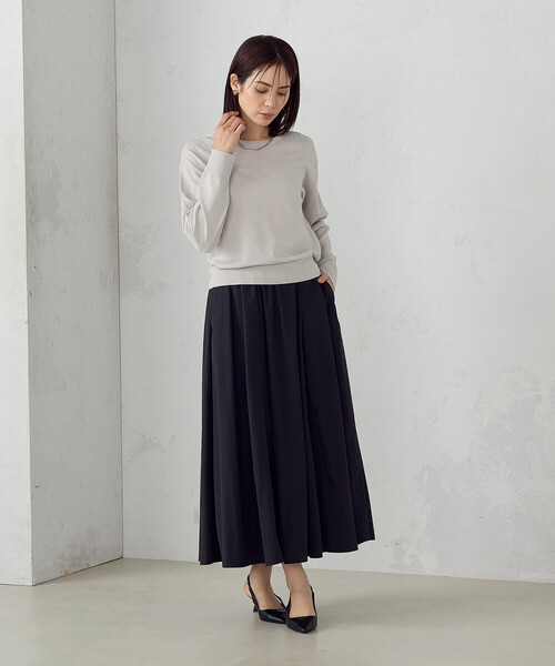 COMME CA ISM(コムサイズム)の「【ウォッシャブル・UVカット】ベーシック 2WAYニット(ニット/セーター・レディース・ネイビー/ミント/ライトグレー/ブラック・MEDIUM/LARGE)」の6枚目の写真