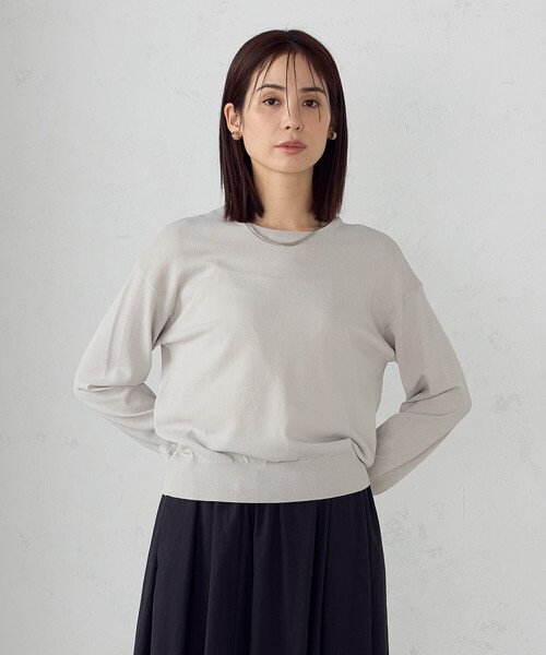 COMME CA ISM(コムサイズム)の「【ウォッシャブル・UVカット】ベーシック 2WAYニット(ニット/セーター・レディース・ネイビー/ミント/ライトグレー/ブラック・MEDIUM/LARGE)」の7枚目の写真
