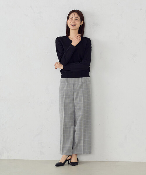 COMME CA ISM(コムサイズム)の「【ウォッシャブル・UVカット】ベーシック 2WAYニット(ニット/セーター・レディース・ネイビー/ミント/ライトグレー/ブラック・MEDIUM/LARGE)」の8枚目の写真