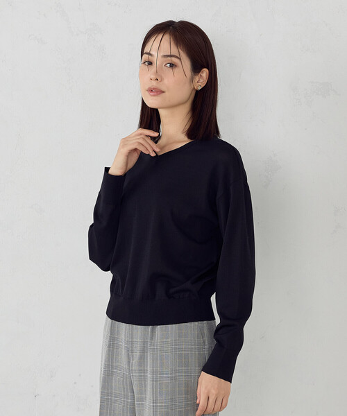 COMME CA ISM(コムサイズム)の「【ウォッシャブル・UVカット】ベーシック 2WAYニット(ニット/セーター・レディース・ネイビー/ミント/ライトグレー/ブラック・MEDIUM/LARGE)」の9枚目の写真