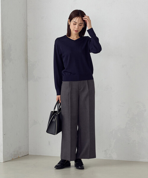 COMME CA ISM(コムサイズム)の「【ウォッシャブル・UVカット】ベーシック 2WAYニット(ニット/セーター・レディース・ネイビー/ミント/ライトグレー/ブラック・MEDIUM/LARGE)」の10枚目の写真