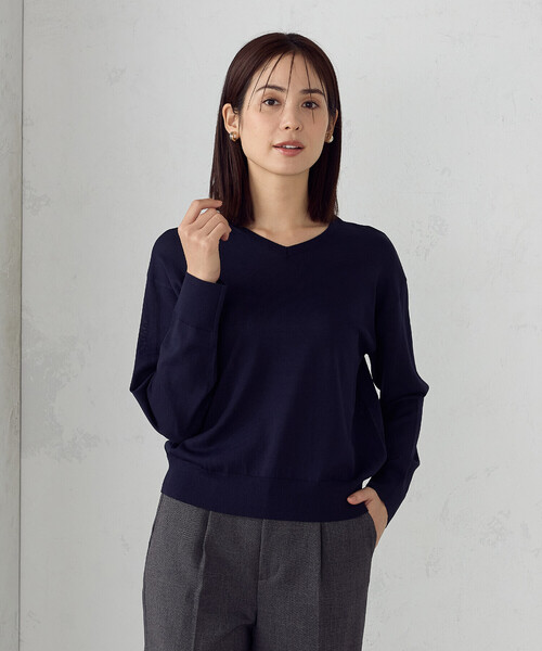 COMME CA ISM(コムサイズム)の「【ウォッシャブル・UVカット】ベーシック 2WAYニット(ニット/セーター・レディース・ネイビー/ミント/ライトグレー/ブラック・MEDIUM/LARGE)」の12枚目の写真