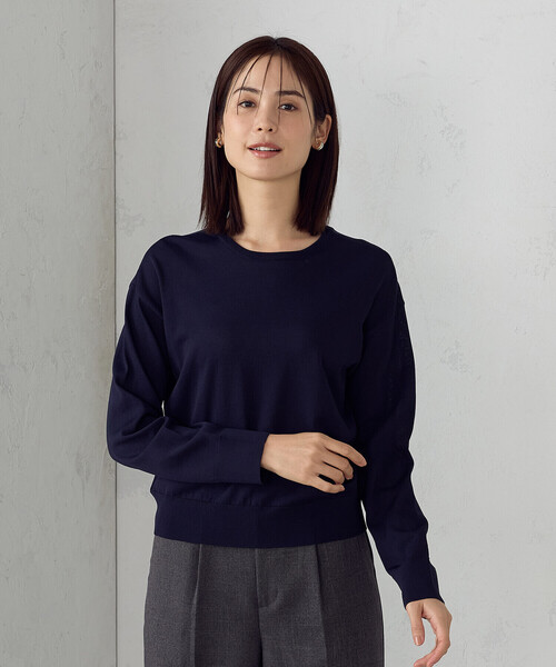 COMME CA ISM(コムサイズム)の「【ウォッシャブル・UVカット】ベーシック 2WAYニット(ニット/セーター・レディース・ネイビー/ミント/ライトグレー/ブラック・MEDIUM/LARGE)」の13枚目の写真