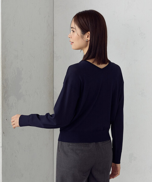 COMME CA ISM(コムサイズム)の「【ウォッシャブル・UVカット】ベーシック 2WAYニット(ニット/セーター・レディース・ネイビー/ミント/ライトグレー/ブラック・MEDIUM/LARGE)」の14枚目の写真