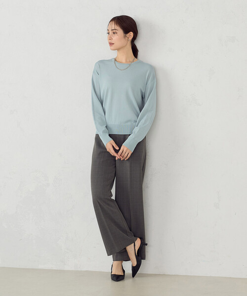 COMME CA ISM(コムサイズム)の「【ウォッシャブル・UVカット】ベーシック 2WAYニット(ニット/セーター・レディース・ネイビー/ミント/ライトグレー/ブラック・MEDIUM/LARGE)」の16枚目の写真