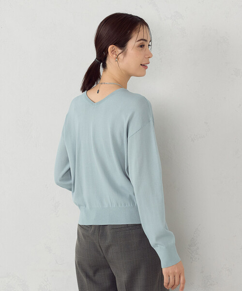 COMME CA ISM(コムサイズム)の「【ウォッシャブル・UVカット】ベーシック 2WAYニット(ニット/セーター・レディース・ネイビー/ミント/ライトグレー/ブラック・MEDIUM/LARGE)」の17枚目の写真