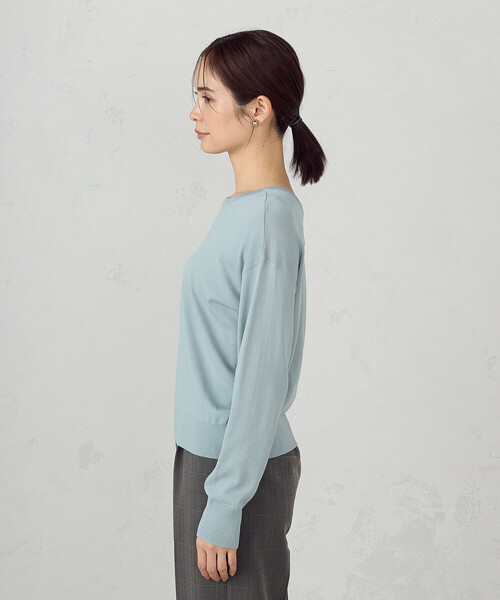COMME CA ISM(コムサイズム)の「【ウォッシャブル・UVカット】ベーシック 2WAYニット(ニット/セーター・レディース・ネイビー/ミント/ライトグレー/ブラック・MEDIUM/LARGE)」の19枚目の写真
