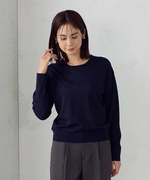 COMME CA ISM(コムサイズム)の「【ウォッシャブル・UVカット】ベーシック 2WAYニット(ニット/セーター・レディース・ネイビー/ミント/ライトグレー/ブラック・MEDIUM/LARGE)」の4枚目の写真